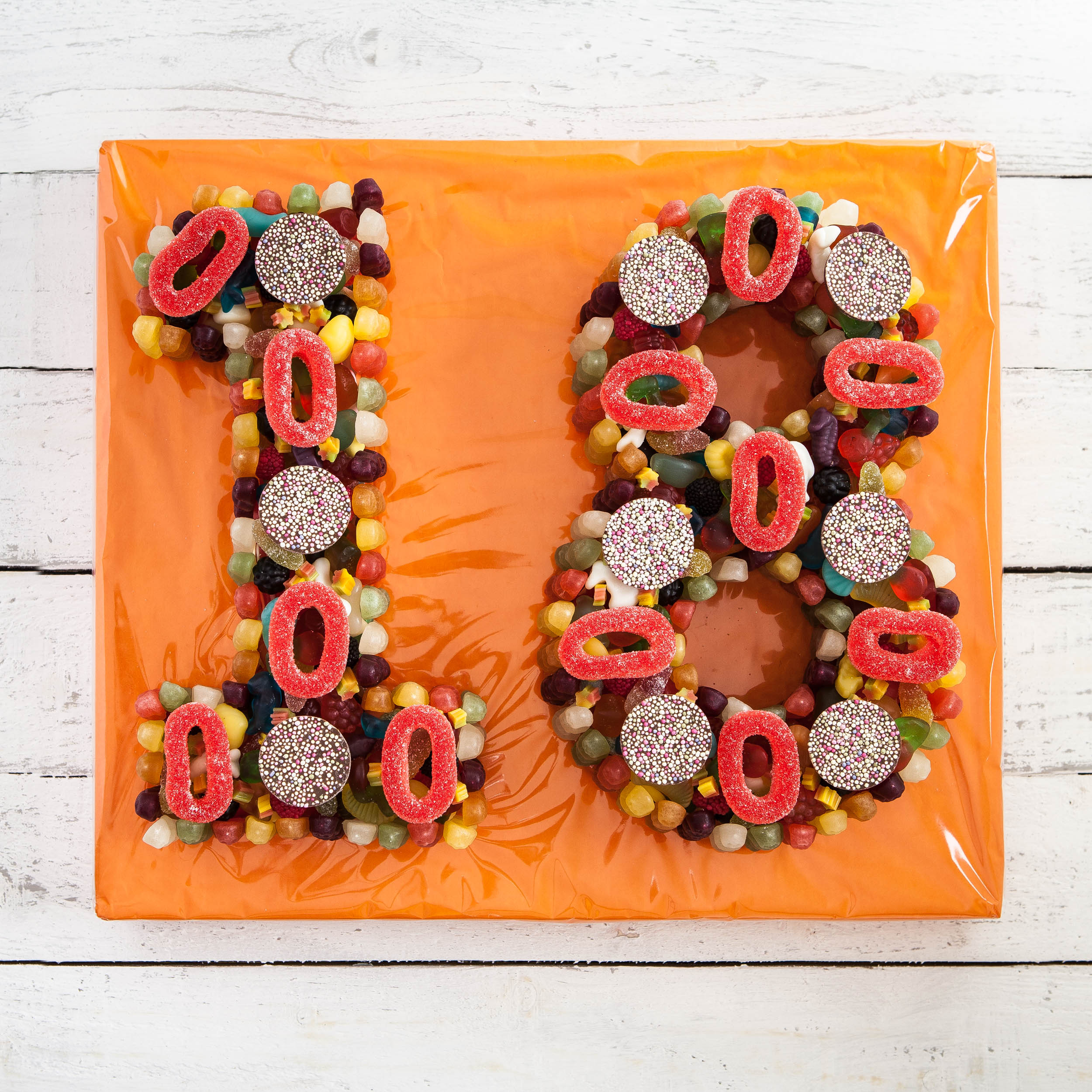 Handmade Double Number 18 Mini Jelly Baby Sweet Cake