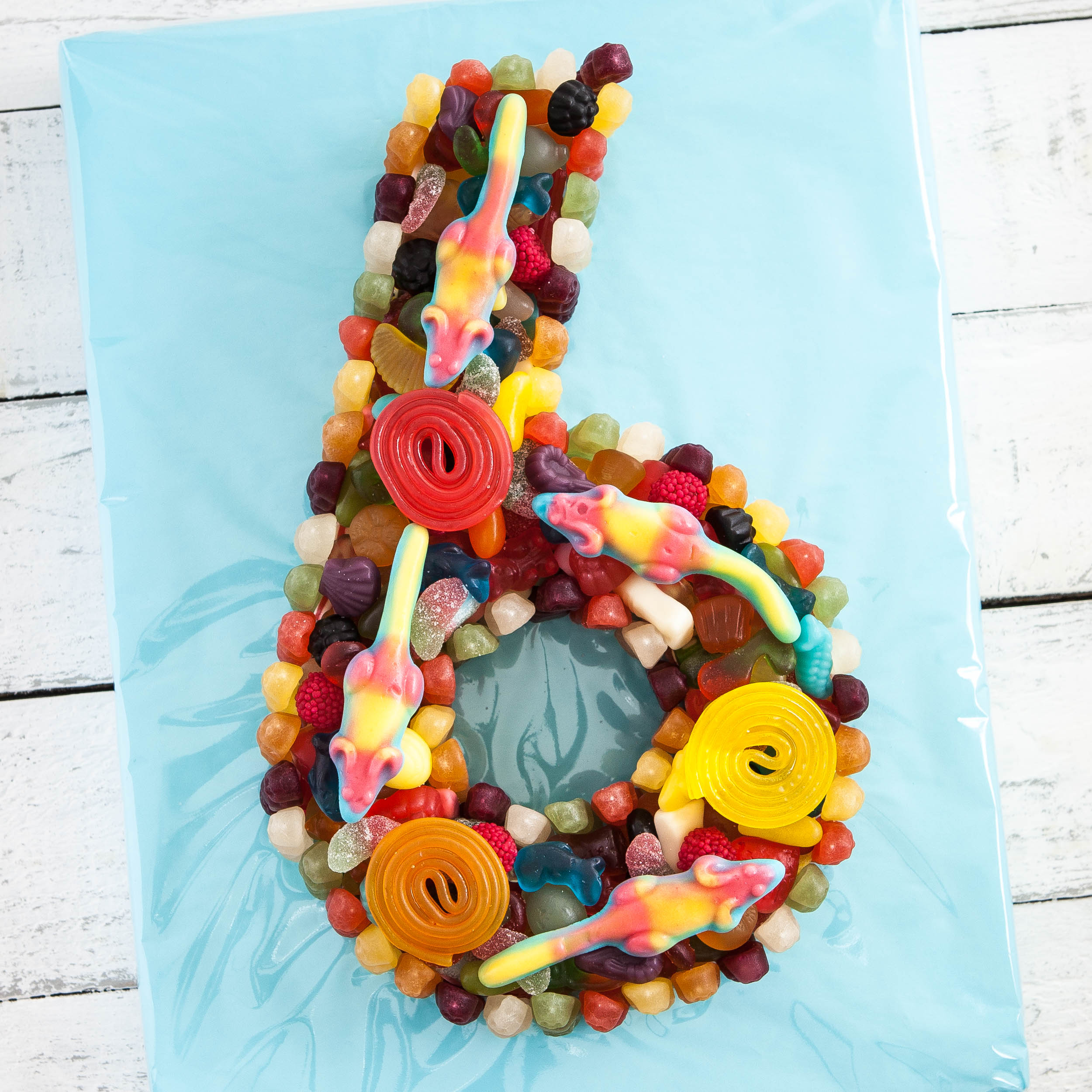 Handmade Single Number 6 Mini Jelly Baby Sweet Cake