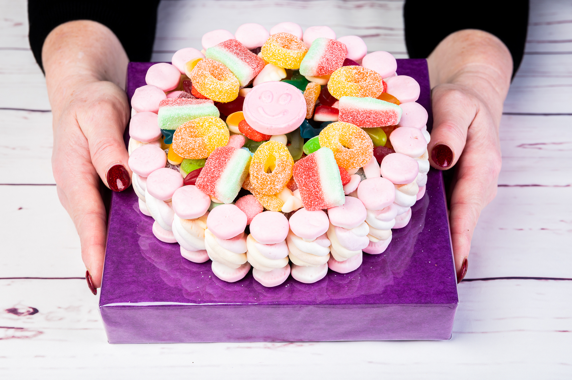 Handmade Pink Foam Mushrooms with Mallows Sweet Cake